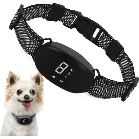 Collier Anti Aboiement Chien, Collier de Dressage Intelligent Rechargeable avec Choc électrique/Vibration/Son 3 Modes Inoffensifs (1/4)