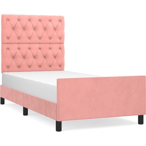 Maison Exclusive - Giroletto con Testiera Rosa 80x200 cm in Velluto