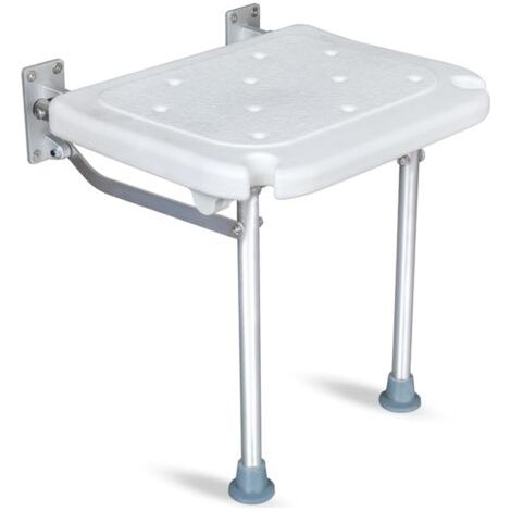 Pair - Banc de douche pliant rabattre de salle de bain à vis de salle de bain mural tabouret de chaise de salle de bain montée avec des pieds non glissés trous de drainage place de tête pour les perso (1/5)