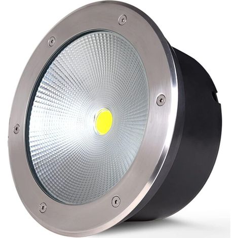 Spot Rond Encastrable Au Sol Extérieure Embarqué COB Paysage Lumières IP66 Étanche Encastré Lumière Souterraine Ronde pour Jardin Chemin Villas Illumination Décoration Lampe (Warm Whit-20w