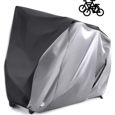 Housse de vélo BCC pour 2 vélos - Tissu Oxford 210D ultra-résistant pour l'extérieur - Imperméable et respirante - Protection UV contre la pluie et la neige - Sac de rangement inclus (1/5)