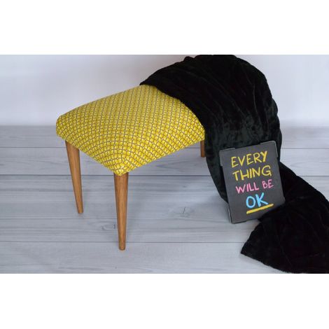 Banc, bout de lit jaune 80x42x30 cm (1/4)