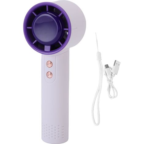 Ventilateur main portable batterie 3000mAh rechargeable – Refroidissement personnel LED 7 couleurs maison bureau camping, ventilation (1/5)