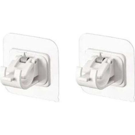 Linghhang – Set mit 2 selbstklebenden Gardinenstangenhalterungen – Kunststoff und Metall – Maße 6 x 6 cm – Maximale Traglast 2,5 kg (1/5)
