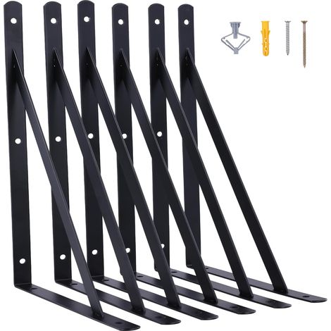 Regalhalterung 6 Stück I 300 x 190 mm I REGALTRÄGER mit SCHRAUBEN I Wandhalterung Regal Tragkraft 30 kg I Regalträger  Wandmontage Konsole (6 Stück) (1/5)