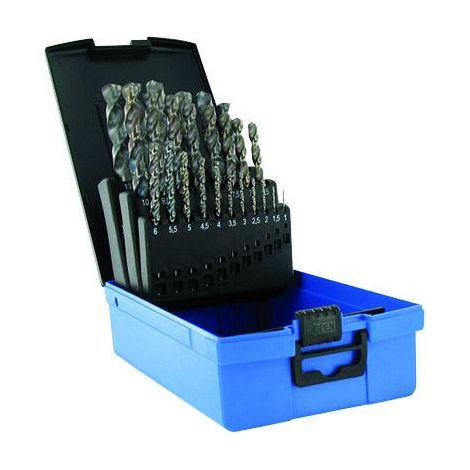 Tivoly – Coffret de 25 forets à métaux TBX HSSE5% cobalt – Affûtage 4 faces Ø 1 à 13mm – Revêtement BLADE pour inox – Haute performance