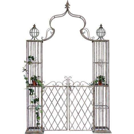 Dandibo – Arc de roses avec portail 110241 – Portail en métal 275x170 cm – Fer forgé – Largeur de passage 110 cm – Peinture antirouille