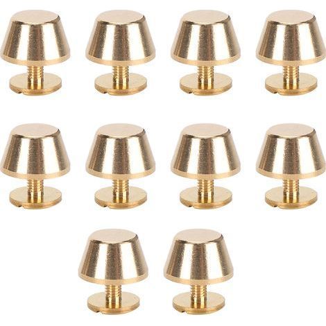 Flache Nieten für Handtaschen, Koffer und Lederwaren – 10er-Pack, 12 mm Nietenkopf, Messing, handgefertigtes Leder (1/5)