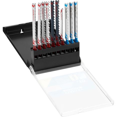 Coffret de 10 lames de scie sauteuse – 7 lames bois HCS pour coupes fines et rapides – 3 lames métal HSS pour coupes droites – Stanley Black & Decker - STA29240-XJ (1/2)