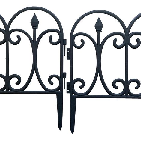 Set mit 5 Gartenzäunen aus Kunststoff, abnehmbare Schutzbarriere, dekorative Einfassung für Rasen und Terrasse (1/5)