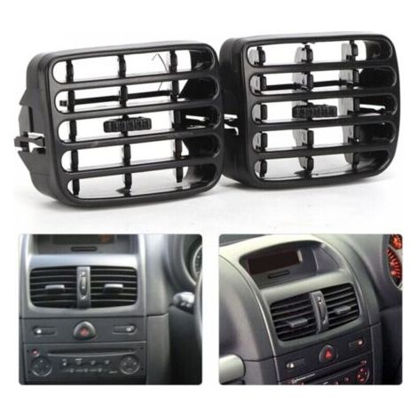 2 Grilles d'aération ventilation centrale noir du tableau de bord 7702258375 7702258279 (1/4)