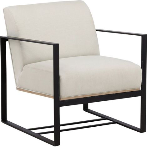 Fauteuil Design "Kansas" 83cm Blanc Cassé (1/5)