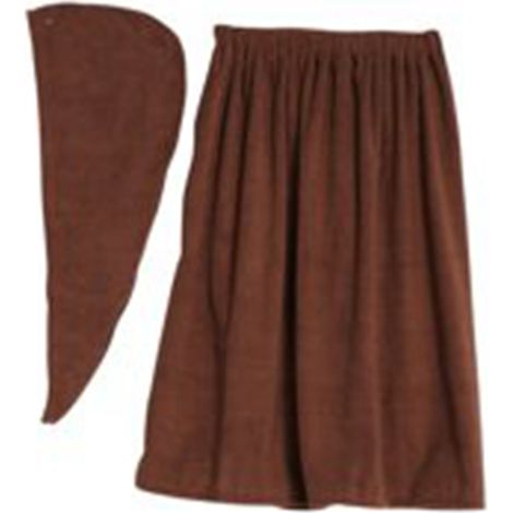Ensemble de bain spa doux pour femme comprenant une serviette et un peignoir avec bonnet de séchage rapide bleu (1/5)