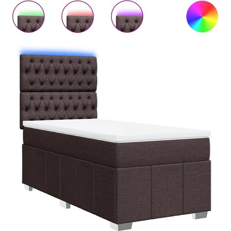 Maison Exclusive - Sommier à lattes de lit avec matelas Marron foncé 100x200 cm (1/5)