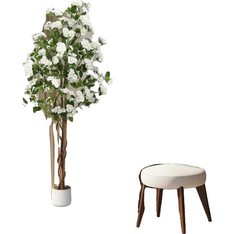 Albero di osmanto artificiale, fiori realistici, base pesante, 180 cm, bianco. (1/2)