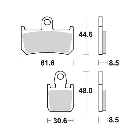 Plaquettes de frein SBS KH442/4 Racing Dual Carbon Yamaha YZF R1 '07-'14 Noires