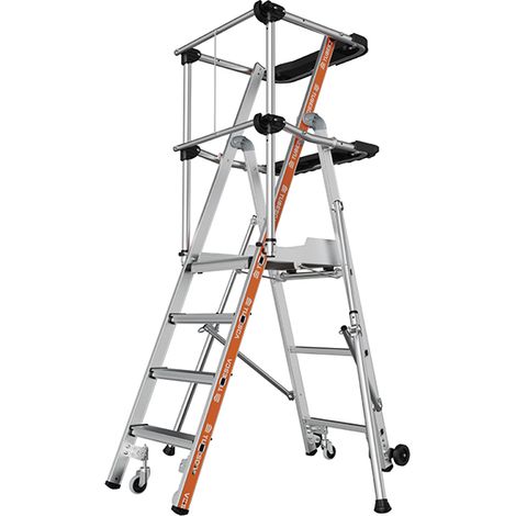 TUBESCA COMABI - Escabeau Aluminium Roulant Pour Rayonnage Véloce GC Lisses - Hauteur de plancher 0,94m (1/5)