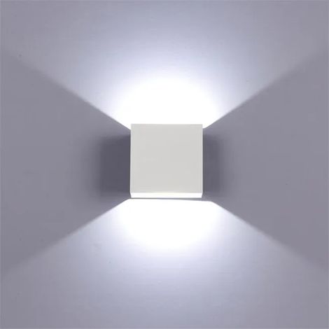 LED wall light 6 W – Modern aluminum – White 6000 K – Glare-free – For indoor use: living room, bedroom, bathroom, kitchen – White (1/5)