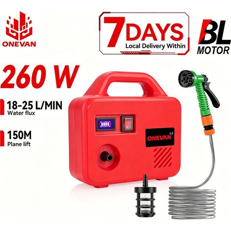 Pompe à eau électrique portative ONEVAN 150M – Pulvérisateur et arroseur sans fil pour pelouse et jardin, compatible batterie Makita 18V