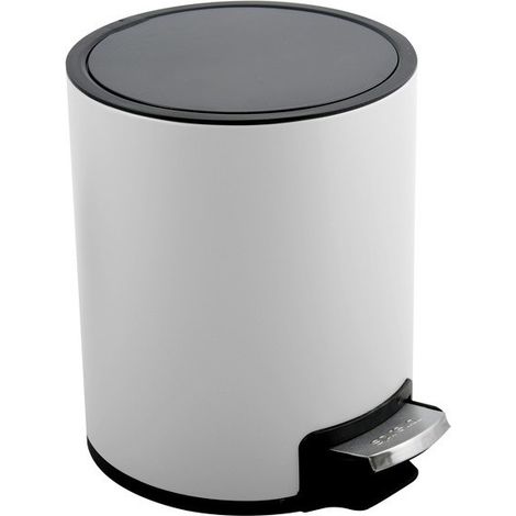 Poubelle à  pédale Inox RIKU 3L Blanc mat Spirella