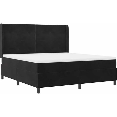 Boxspringbett mit Kopfteil Schwarz 180 x 200 cm Samt vidaXL (1/5)