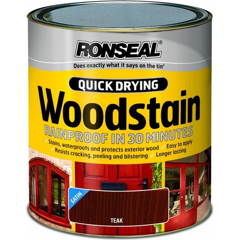 Ronseal Quick Drying Woodstain Satin Teak 250ml RSLQDWST250