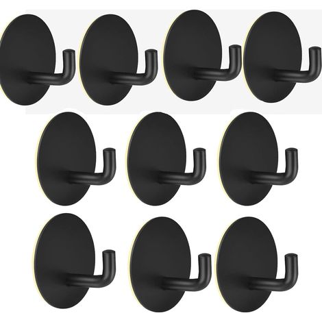 Lot de 10 crochets adhésifs inox imperméables, sans perçage pour salle bain (1/5)