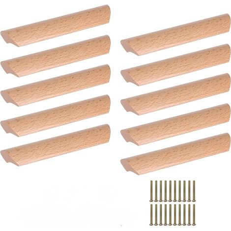 CCYKXA 10Pcs 96mm Wooden Cabinet Handles Cupboard Drawer Pulls Handles
