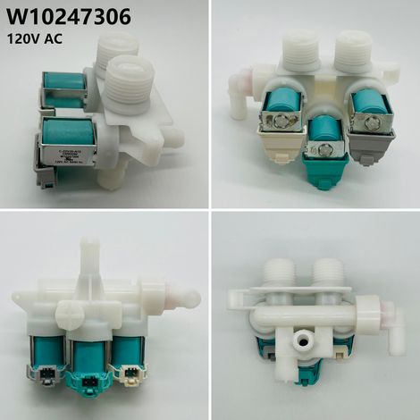 Universal solenoid valve W10247306 for household appliances, 120 V connection switch (1/4)
