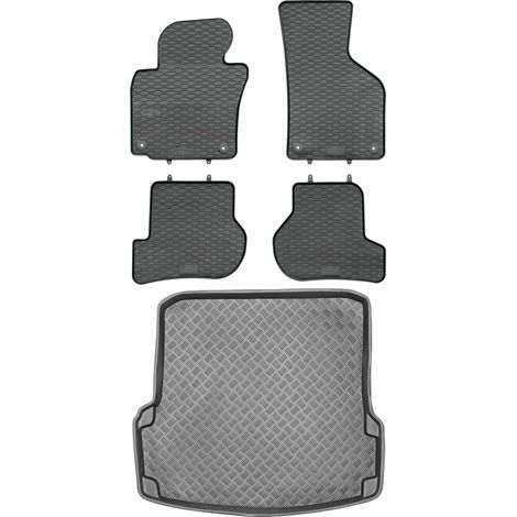 Set di tappetini in gomma per auto e tappetino per bagagliaio per Skoda Octavia II berlina/hatchback dal 2005 al 2013. (1/5)