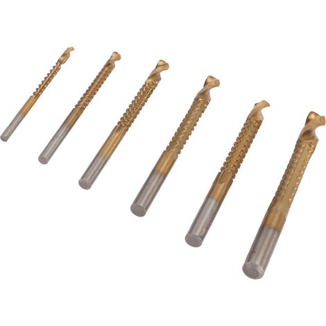 6 Stück 3-8 mm HSS-Spiralbohrer, gezahnt, seitlich schneidend, für Holz, Metall und Kunststoff (1/5)