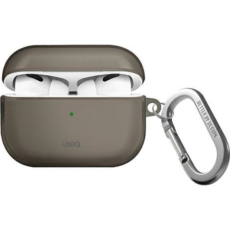 UNIQ Hülle Glase AirPods Pro 2. Generation (2022/2023) Rauchgrau/Glänzend Rauchgrau (1/5)