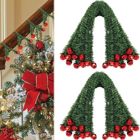 JSSEVN - Juego de 25 guirnaldas navideñas decorativas de 50 cm para decoración de interiores, ideales para barandillas de escaleras y otras decoraciones. (1/5)