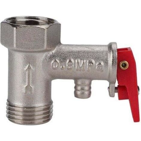 Relief Valve - Male x Female Thread BSP Brass Electric Water Heater Safety Pressure Relief Valve (1/2" 0.8mpa) (1/5)