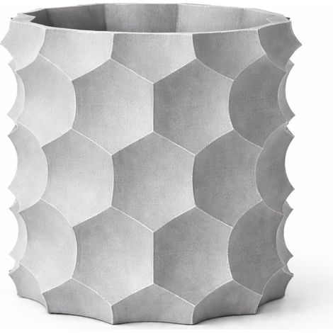 Pot de fleurs géométrique gris 3D, objet décoratif moderne pour plantes (1/3)