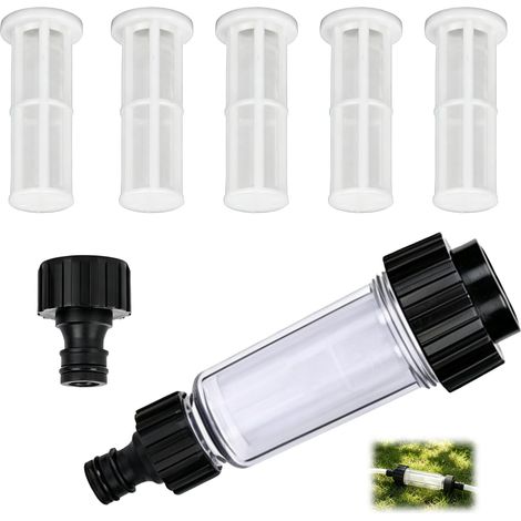 Filtre à Eau pour Tuyau d Arrosage 3 sur 4 Pouce Filtre à Eau Avec Insert 3 sur 4 Filtre Tuyau Arrosage avec 5 Filtres Remplaçables (1/5)