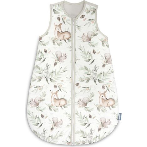 Sac de couchage taille S, motif cerf, gris, 45 x 70 cm