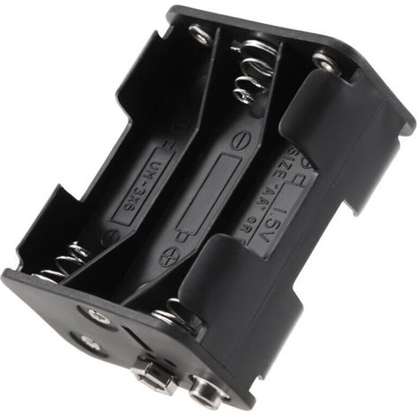 Double cotes 6 x 1.5 V AA boitier de la pile noir (1/4)