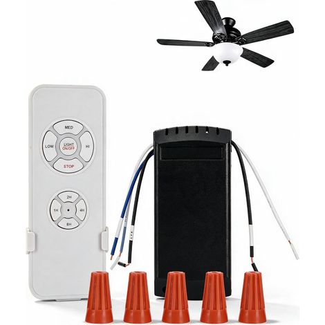 Kit de Télécommande de Ventilateur de Plafond, Kit de Télécommande de Lampe de Ventilateur de Plafond sans Fil 220V avec Commutateur de Synchronisation de Récepteur Contrôle Intelligent (1/5)