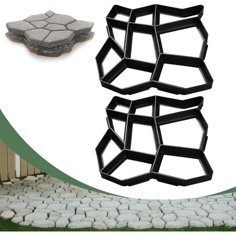 Wolketon 2pcs Beton Pflasterform aus robustem Kunststoff – Ideal für Gartenwege & Gehplatten, wetterfest, rostfrei, wiederverwendbar