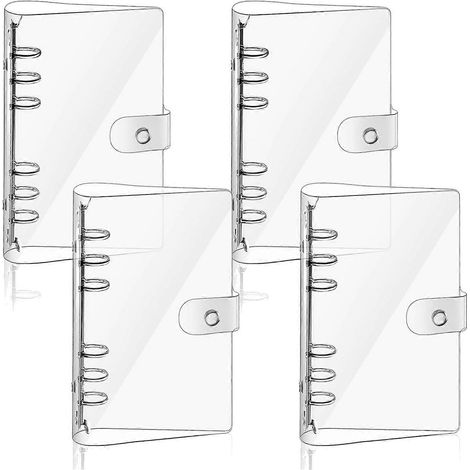 Classeur A6 transparent, en PVC souple transparent, classeur économique à 6 trous avec noyau interne remplaçable, protection pour couverture de classeur agenda. (1/5)