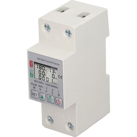 Interrupteur Compteur Énergie WiFi Tuya Disjoncteur Intelligent Protection Multifonction Mesure AC85-300V 63A (1/5)
