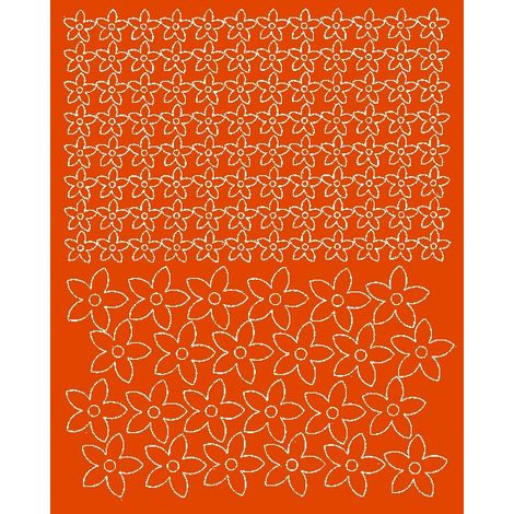 Pegatinas para casco de bicicleta con diseño de flores, 120 unidades, color naranja brillante.