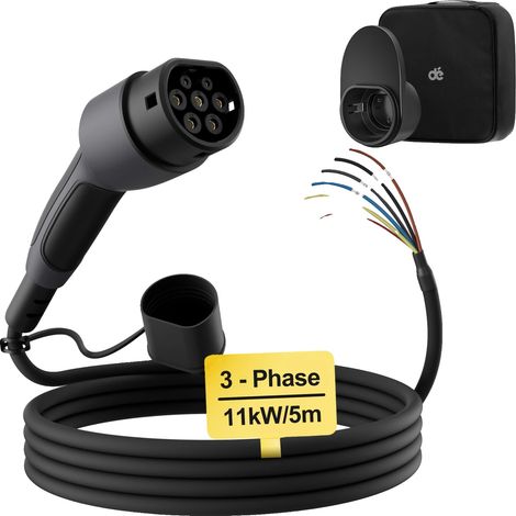 Câble de charge, compatibilité Type 2, plusieurs options de longueur, 11kW 5M Câble (1/2)