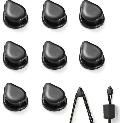 CCYKXA Piece Adhesive Car Hooks, Mini Car Gadget, Adhesive Car Hooks, Car Interior Accessories for Charging Cables, Keys, USB Cables, Headphone Cables (Black) (1/5)