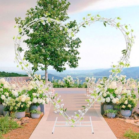Gojoy – Arche de jardin en forme de cœur 205 cm – Acier au carbone – Base rectangulaire 74 x 70 cm – Décoration mariage et anniversaires (1/5)
