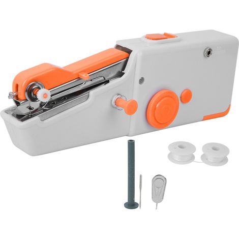 Machine à coudre portable à main, mini machine à coudre électrique domestique, outil de couture orange