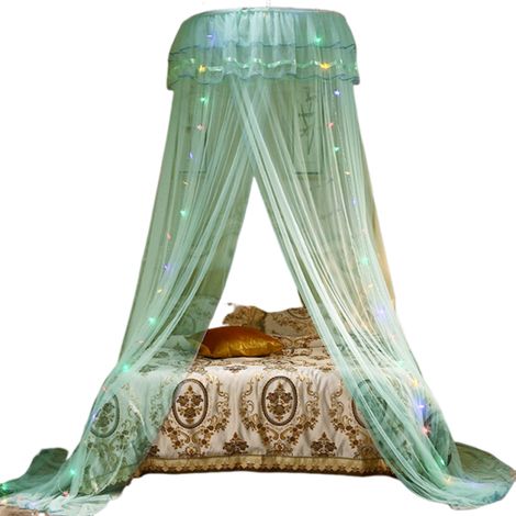 1 Ciel de lit, Moustiquaire en polyester, Étoiles lumineuses, Pour lit simple et double, Décoration chambre enfant (1/5)