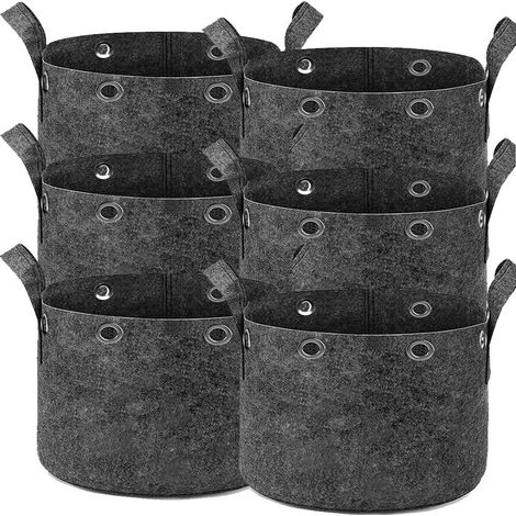 Sac de plantation en tissu non tissé (noir, 10 gallons) pour fraisiers, menthe poivrée, tomates et autres légumes. (1/4)
