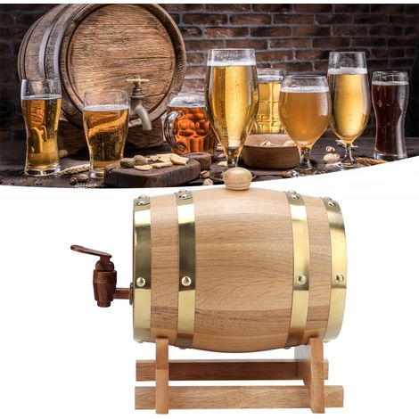 Seau à vin vintage en bois de chêne de 1,5 L - Accessoires de rangement pour le vin à domicile (1/5)